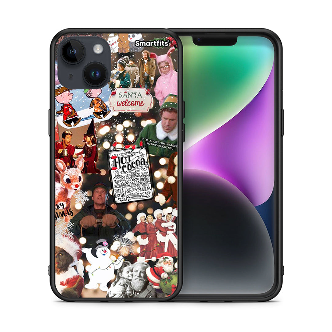 Θήκη iPhone 14 Plus Xmas Movies από τη Smartfits με σχέδιο στο πίσω μέρος και μαύρο περίβλημα | iPhone 14 Plus Xmas Movies case with colorful back and black bezels
