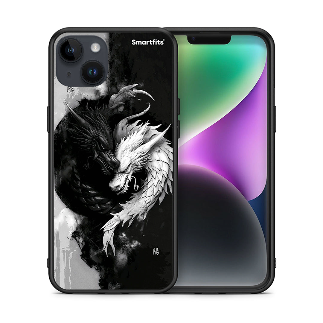 Θήκη iPhone 14 Plus Yin Yang από τη Smartfits με σχέδιο στο πίσω μέρος και μαύρο περίβλημα | iPhone 14 Plus Yin Yang case with colorful back and black bezels