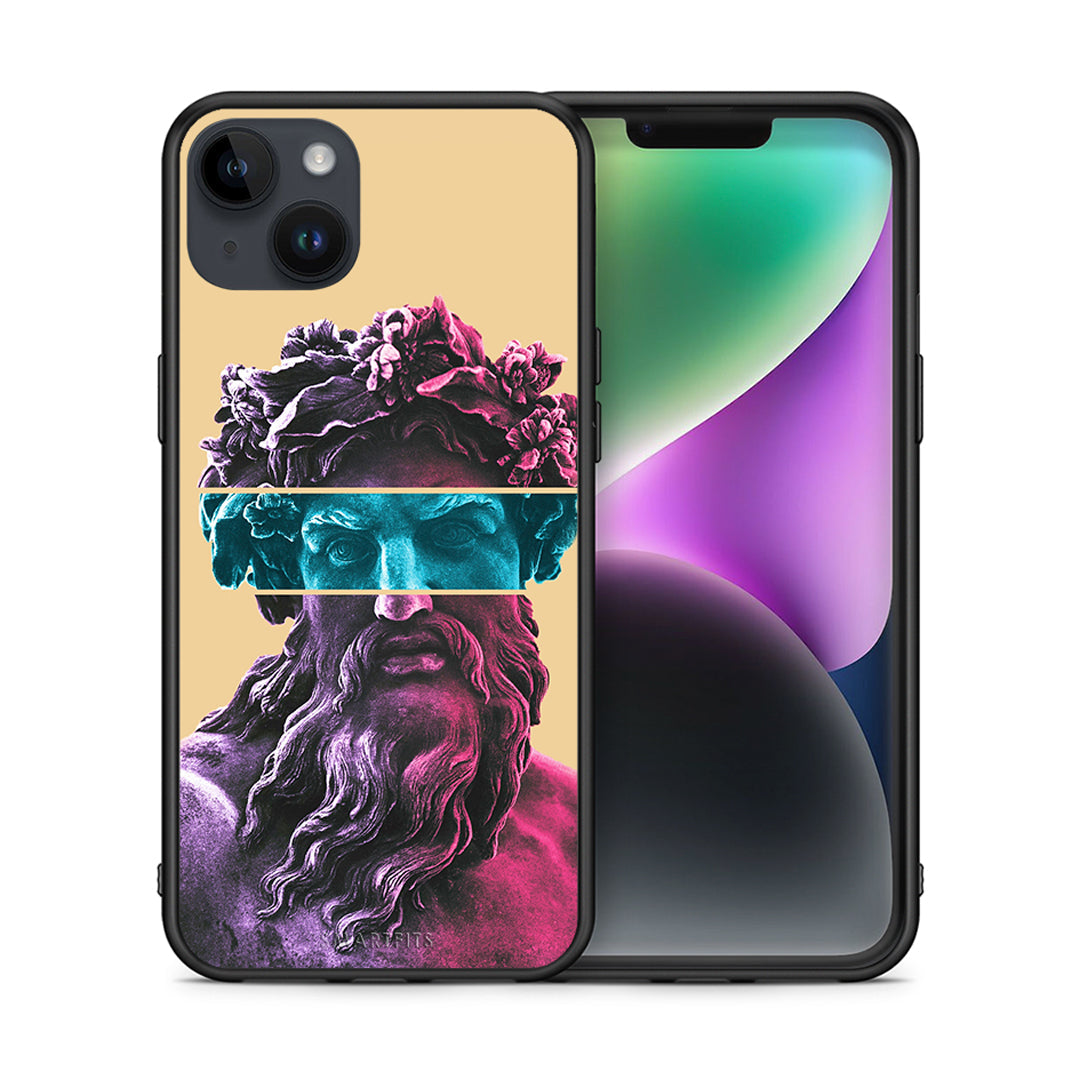 Θήκη Αγίου Βαλεντίνου iPhone 15 Plus Zeus Art από τη Smartfits με σχέδιο στο πίσω μέρος και μαύρο περίβλημα | iPhone 15 Plus Zeus Art case with colorful back and black bezels