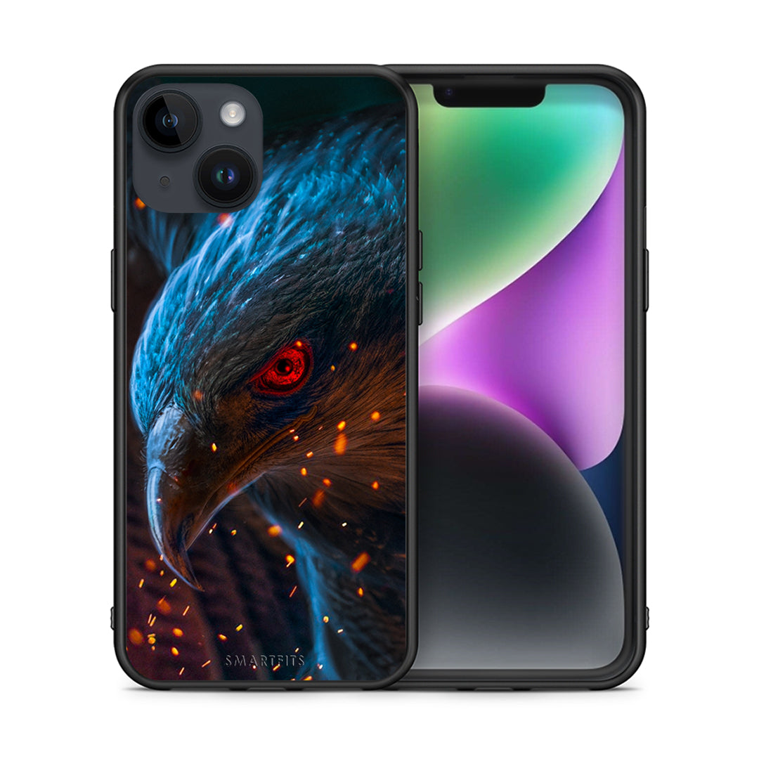 Θήκη iPhone 15 Eagle PopArt από τη Smartfits με σχέδιο στο πίσω μέρος και μαύρο περίβλημα | iPhone 15 Eagle PopArt case with colorful back and black bezels