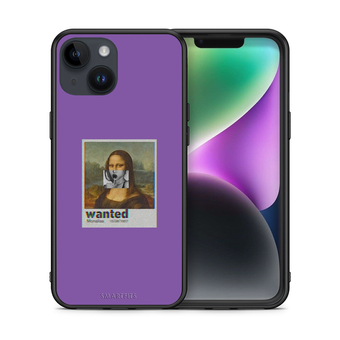 Θήκη iPhone 14 Monalisa Popart από τη Smartfits με σχέδιο στο πίσω μέρος και μαύρο περίβλημα | iPhone 14 Monalisa Popart case with colorful back and black bezels