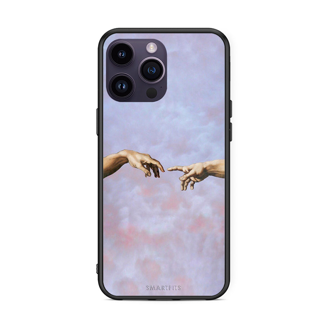 iPhone 15 Pro Adam Hand θήκη από τη Smartfits με σχέδιο στο πίσω μέρος και μαύρο περίβλημα | Smartphone case with colorful back and black bezels by Smartfits