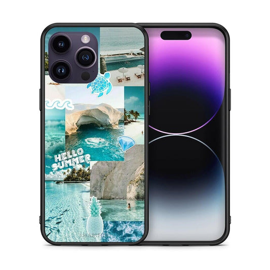 Θήκη iPhone 15 Pro Aesthetic Summer από τη Smartfits με σχέδιο στο πίσω μέρος και μαύρο περίβλημα | iPhone 15 Pro Aesthetic Summer case with colorful back and black bezels