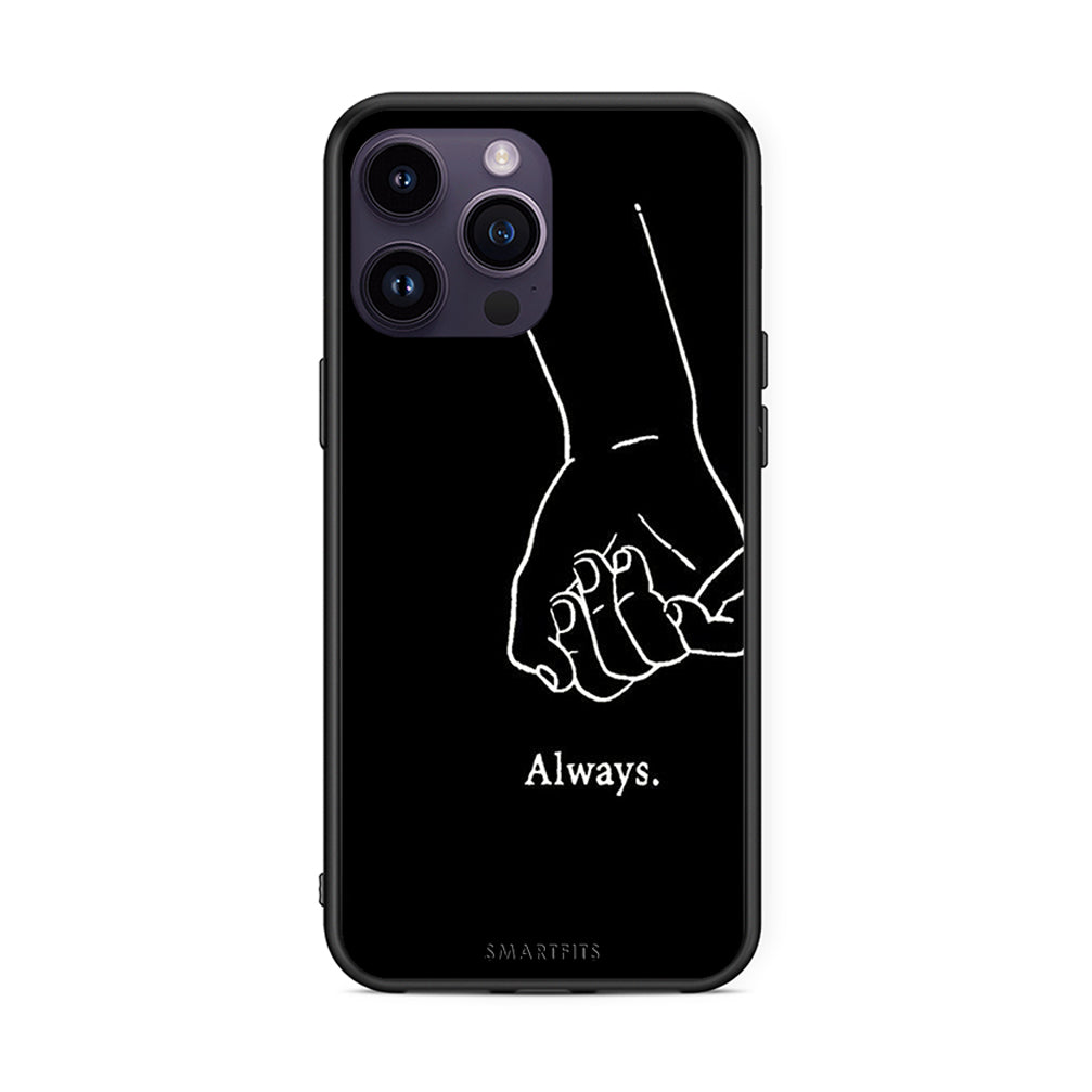 iPhone 14 Pro Always & Forever 1 Θήκη Αγίου Βαλεντίνου από τη Smartfits με σχέδιο στο πίσω μέρος και μαύρο περίβλημα | Smartphone case with colorful back and black bezels by Smartfits