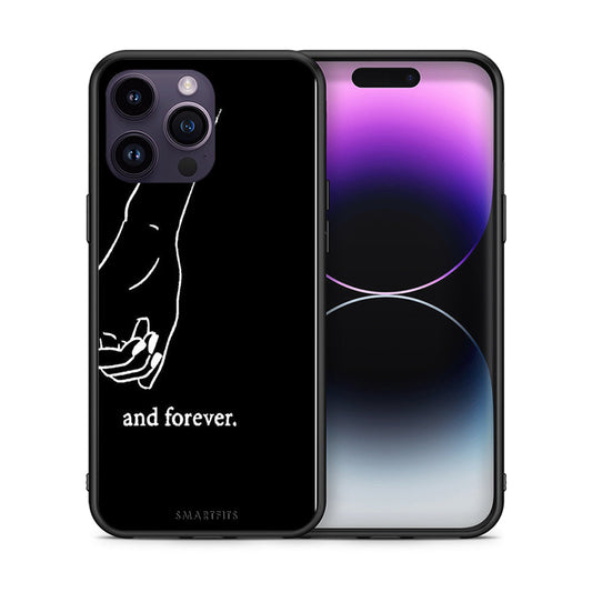 Θήκη Αγίου Βαλεντίνου iPhone 15 Pro Always & Forever 2 από τη Smartfits με σχέδιο στο πίσω μέρος και μαύρο περίβλημα | iPhone 15 Pro Always & Forever 2 case with colorful back and black bezels