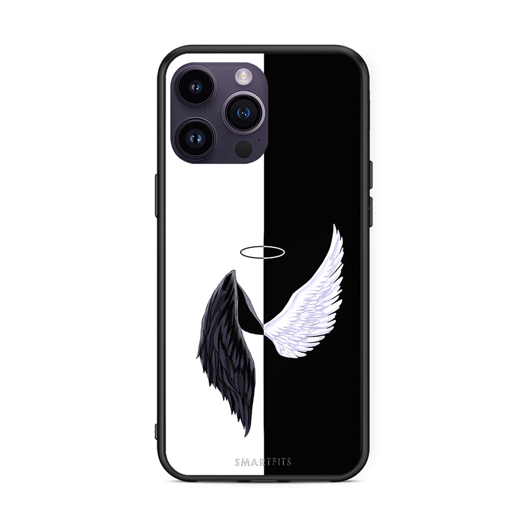 iPhone 14 Pro Angels Demons θήκη από τη Smartfits με σχέδιο στο πίσω μέρος και μαύρο περίβλημα | Smartphone case with colorful back and black bezels by Smartfits