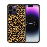 Thumbnail for Θήκη iPhone 15 Pro Leopard Animal από τη Smartfits με σχέδιο στο πίσω μέρος και μαύρο περίβλημα | iPhone 15 Pro Leopard Animal case with colorful back and black bezels