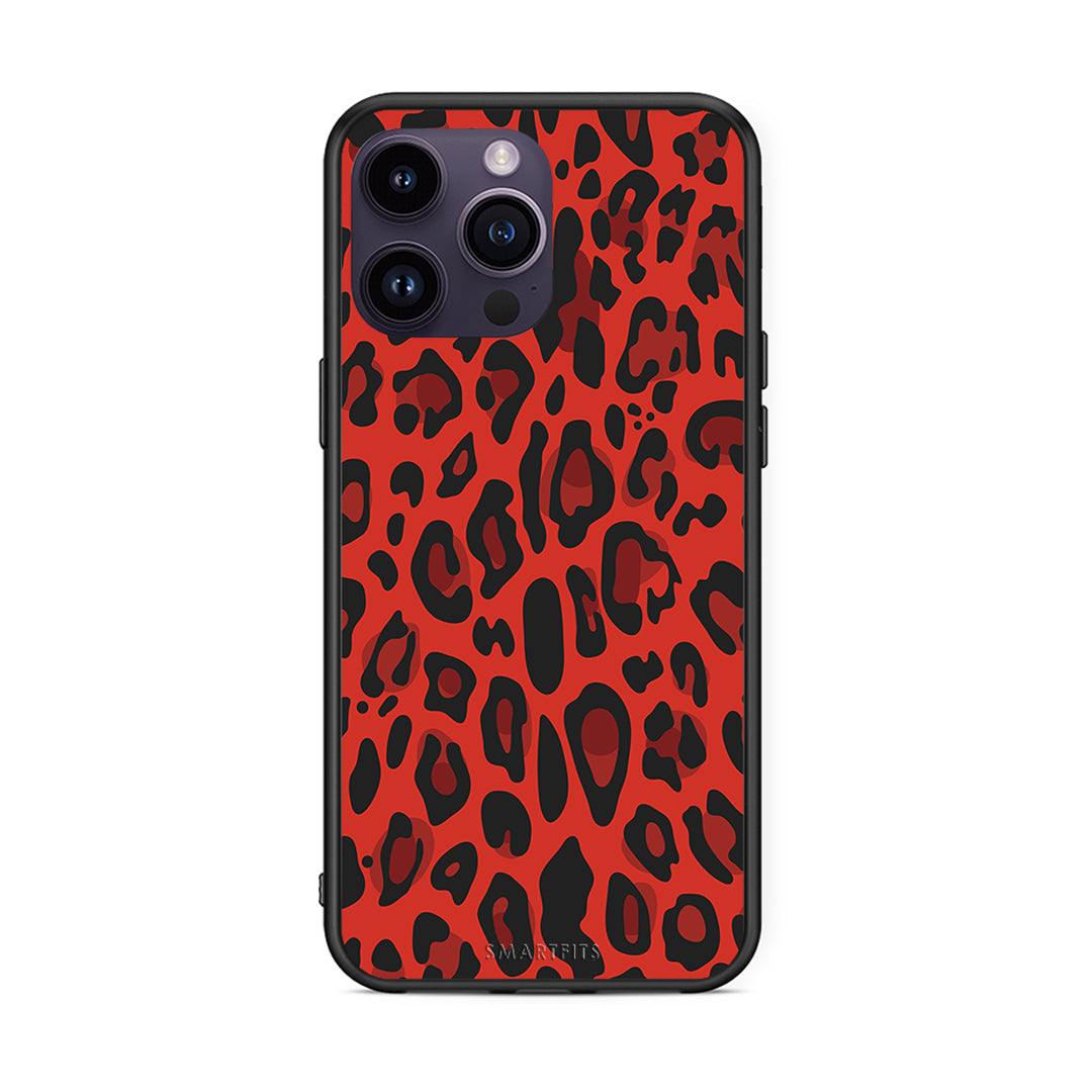 4 - iPhone 14 Pro Red Leopard Animal case, cover, bumper