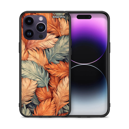 Θήκη iPhone 14 Pro Autumn Leaves από τη Smartfits με σχέδιο στο πίσω μέρος και μαύρο περίβλημα | iPhone 14 Pro Autumn Leaves case with colorful back and black bezels