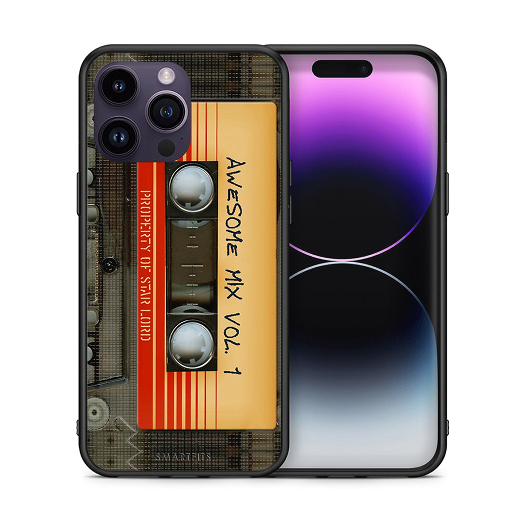 Θήκη iPhone 15 Pro Awesome Mix από τη Smartfits με σχέδιο στο πίσω μέρος και μαύρο περίβλημα | iPhone 15 Pro Awesome Mix case with colorful back and black bezels