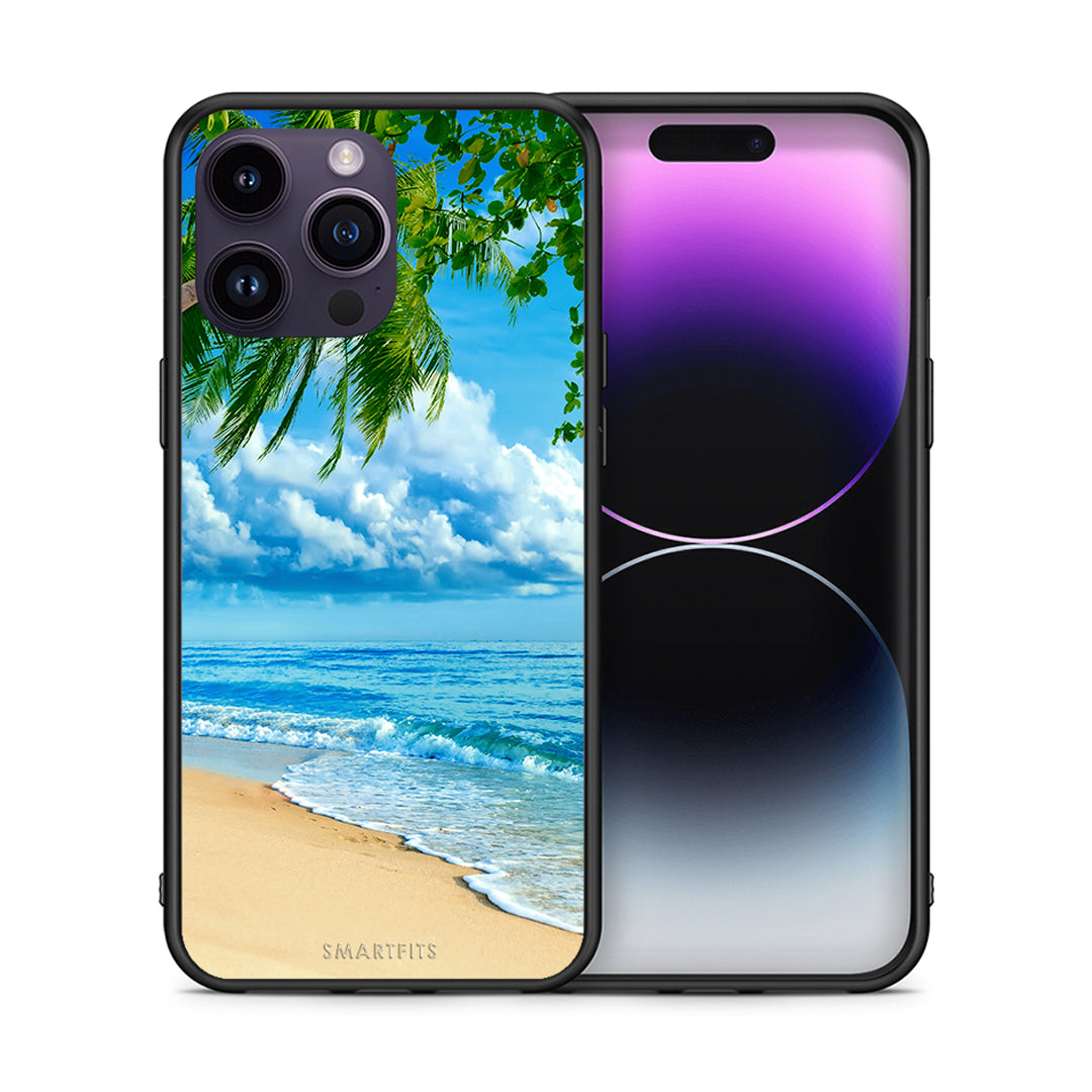 Θήκη iPhone 14 Pro Beautiful Beach από τη Smartfits με σχέδιο στο πίσω μέρος και μαύρο περίβλημα | iPhone 14 Pro Beautiful Beach case with colorful back and black bezels