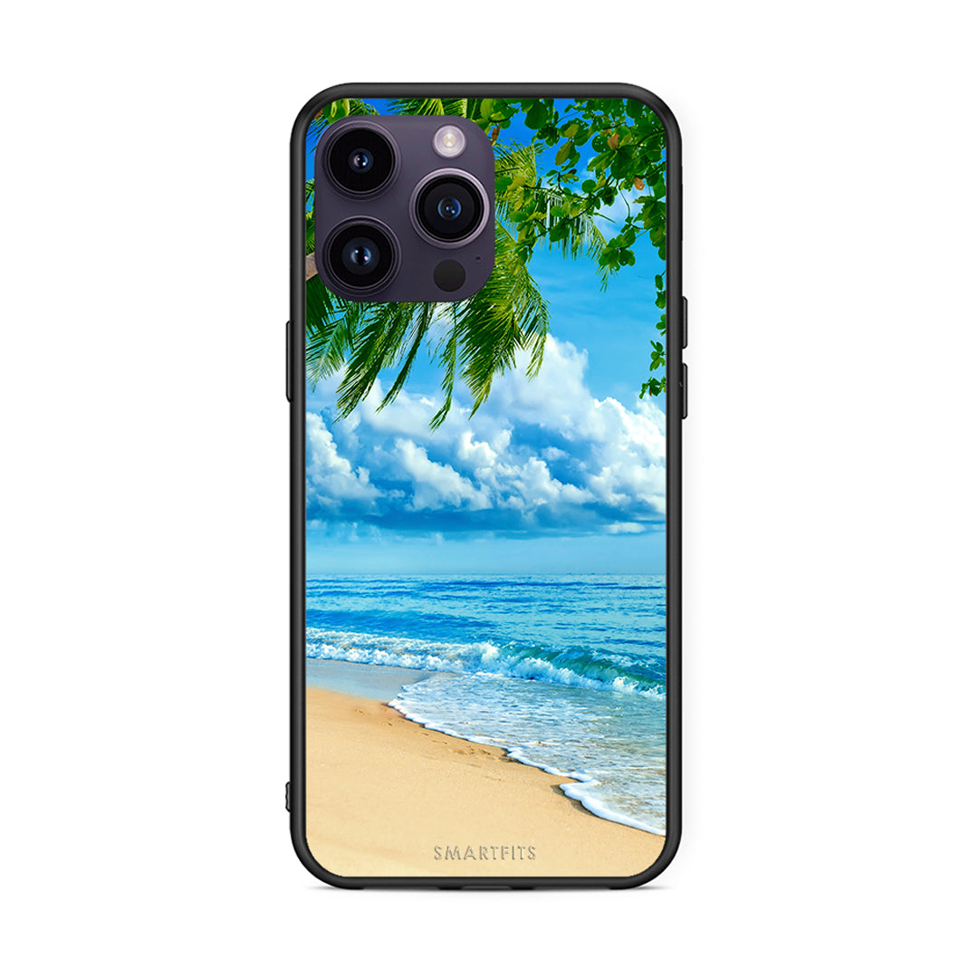 iPhone 14 Pro Beautiful Beach θήκη από τη Smartfits με σχέδιο στο πίσω μέρος και μαύρο περίβλημα | Smartphone case with colorful back and black bezels by Smartfits