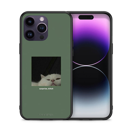 Θήκη iPhone 15 Pro Bitch Surprise από τη Smartfits με σχέδιο στο πίσω μέρος και μαύρο περίβλημα | iPhone 15 Pro Bitch Surprise case with colorful back and black bezels