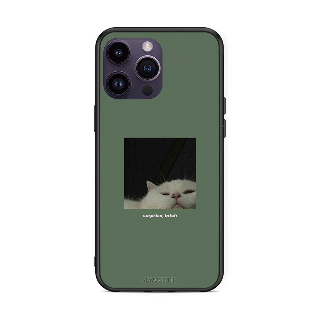 iPhone 15 Pro Bitch Surprise θήκη από τη Smartfits με σχέδιο στο πίσω μέρος και μαύρο περίβλημα | Smartphone case with colorful back and black bezels by Smartfits