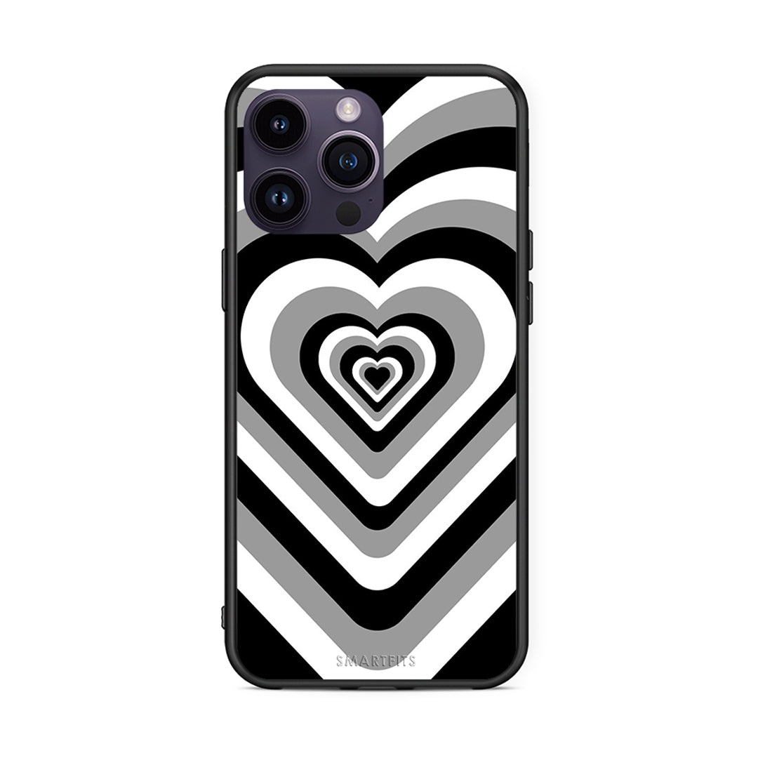iPhone 15 Pro Black Hearts θήκη από τη Smartfits με σχέδιο στο πίσω μέρος και μαύρο περίβλημα | Smartphone case with colorful back and black bezels by Smartfits