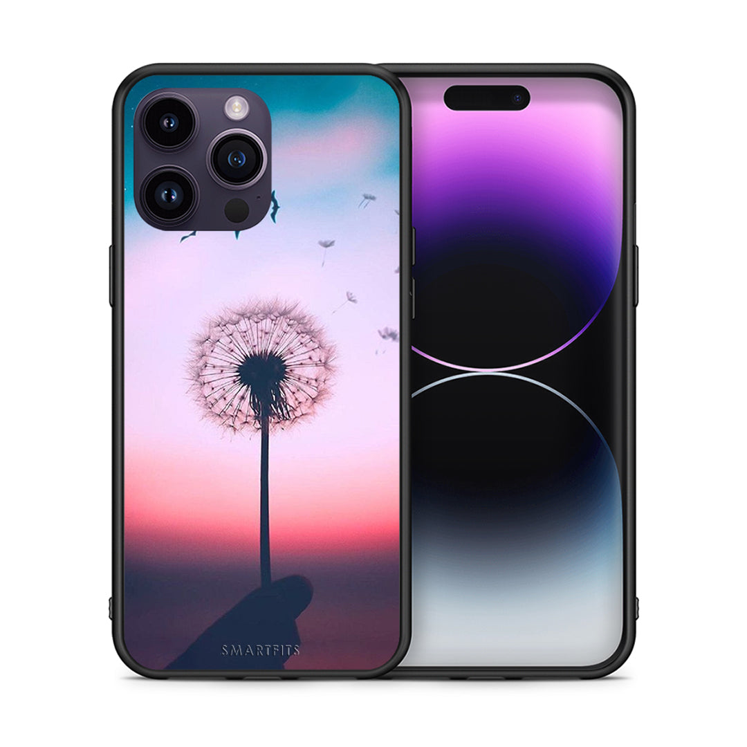 Θήκη iPhone 14 Pro Wish Boho από τη Smartfits με σχέδιο στο πίσω μέρος και μαύρο περίβλημα | iPhone 14 Pro Wish Boho case with colorful back and black bezels