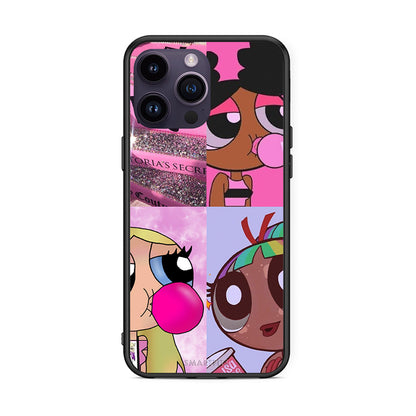 iPhone 14 Pro Bubble Girls Θήκη Αγίου Βαλεντίνου από τη Smartfits με σχέδιο στο πίσω μέρος και μαύρο περίβλημα | Smartphone case with colorful back and black bezels by Smartfits