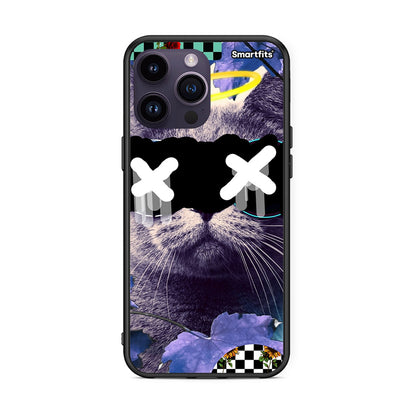iPhone 15 Pro Cat Collage θήκη από τη Smartfits με σχέδιο στο πίσω μέρος και μαύρο περίβλημα | Smartphone case with colorful back and black bezels by Smartfits