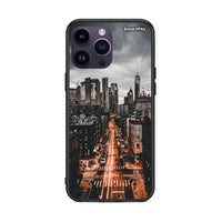 Thumbnail for iPhone 14 Pro City Lights θήκη από τη Smartfits με σχέδιο στο πίσω μέρος και μαύρο περίβλημα | Smartphone case with colorful back and black bezels by Smartfits