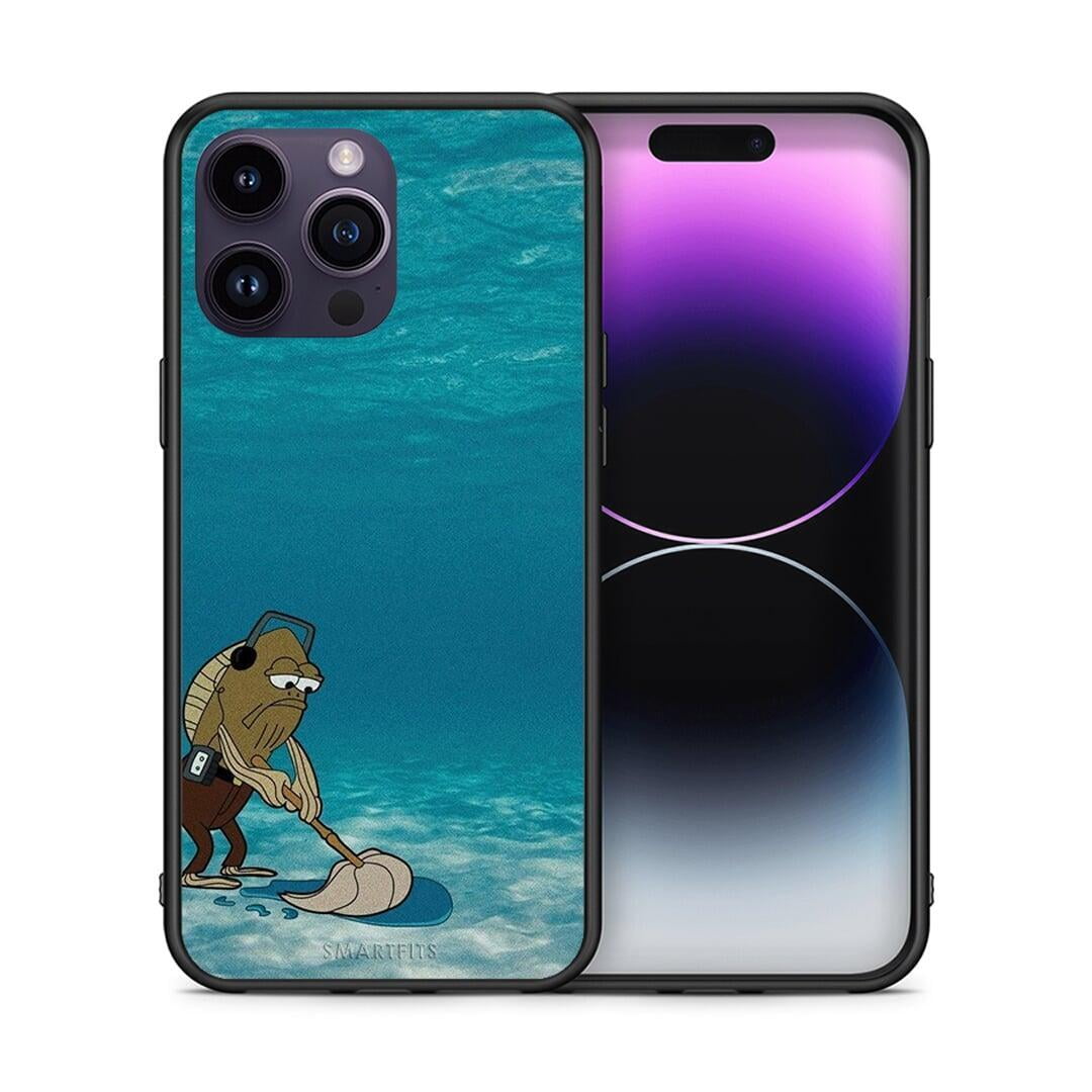 Θήκη iPhone 14 Pro Clean The Ocean από τη Smartfits με σχέδιο στο πίσω μέρος και μαύρο περίβλημα | iPhone 14 Pro Clean The Ocean case with colorful back and black bezels