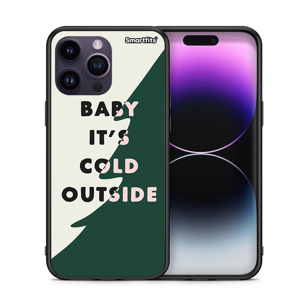 Θήκη iPhone 14 Pro Cold Outside από τη Smartfits με σχέδιο στο πίσω μέρος και μαύρο περίβλημα | iPhone 14 Pro Cold Outside case with colorful back and black bezels