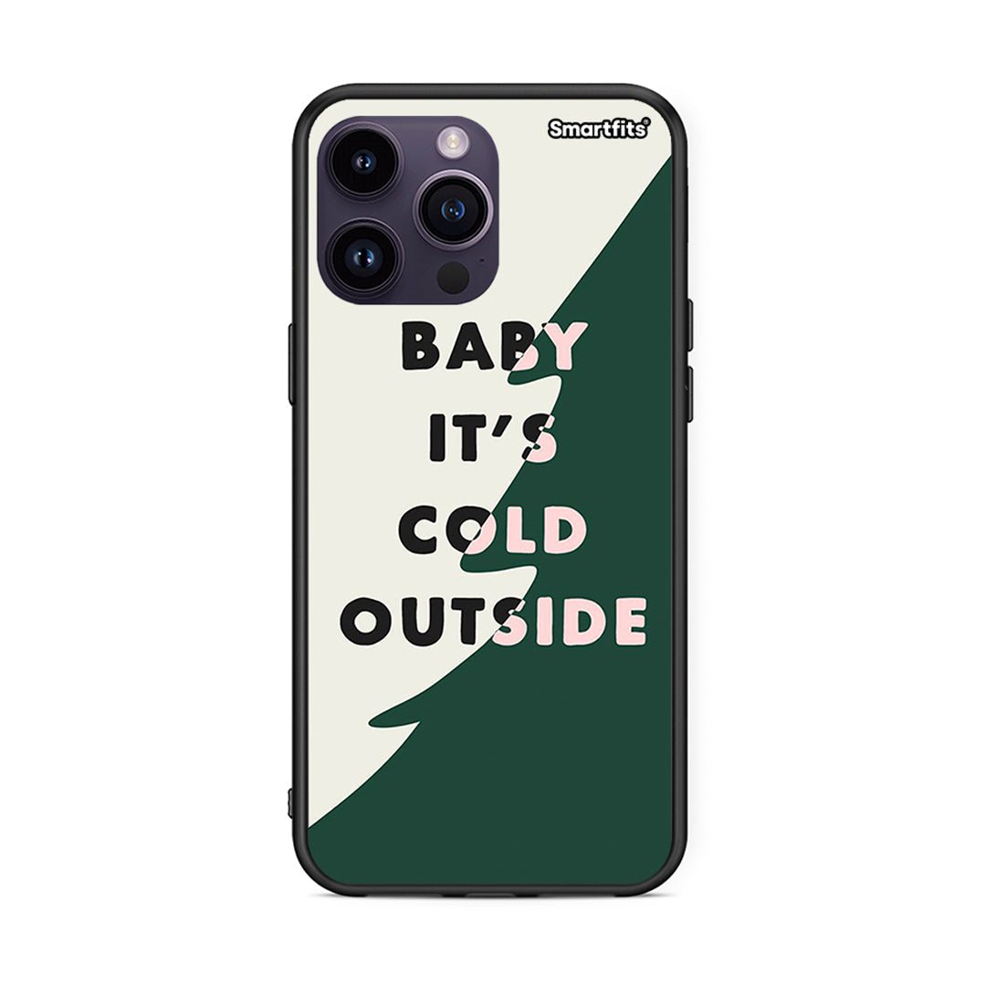 iPhone 14 Pro Cold Outside θήκη από τη Smartfits με σχέδιο στο πίσω μέρος και μαύρο περίβλημα | Smartphone case with colorful back and black bezels by Smartfits