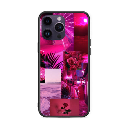 iPhone 15 Pro Collage Red Roses Θήκη Αγίου Βαλεντίνου από τη Smartfits με σχέδιο στο πίσω μέρος και μαύρο περίβλημα | Smartphone case with colorful back and black bezels by Smartfits