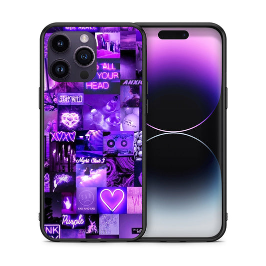 Θήκη Αγίου Βαλεντίνου iPhone 14 Pro Collage Stay Wild από τη Smartfits με σχέδιο στο πίσω μέρος και μαύρο περίβλημα | iPhone 14 Pro Collage Stay Wild case with colorful back and black bezels