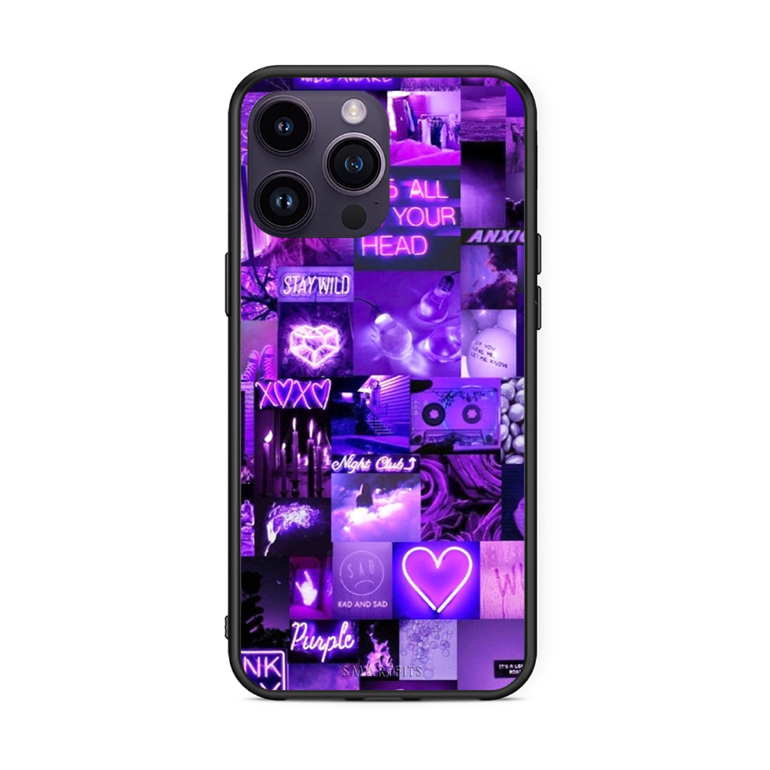 iPhone 14 Pro Collage Stay Wild Θήκη Αγίου Βαλεντίνου από τη Smartfits με σχέδιο στο πίσω μέρος και μαύρο περίβλημα | Smartphone case with colorful back and black bezels by Smartfits