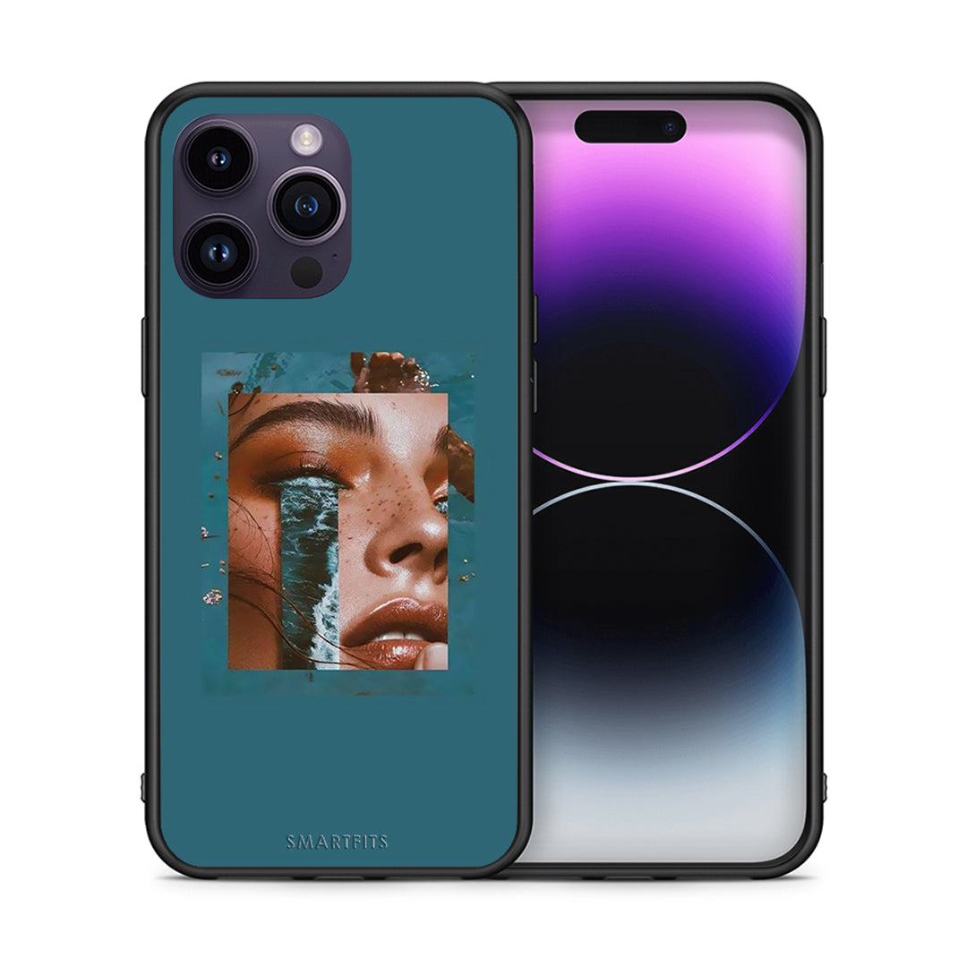 Θήκη iPhone 14 Pro Cry An Ocean από τη Smartfits με σχέδιο στο πίσω μέρος και μαύρο περίβλημα | iPhone 14 Pro Cry An Ocean case with colorful back and black bezels
