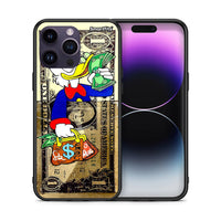 Thumbnail for Θήκη iPhone 15 Pro Duck Money από τη Smartfits με σχέδιο στο πίσω μέρος και μαύρο περίβλημα | iPhone 15 Pro Duck Money case with colorful back and black bezels