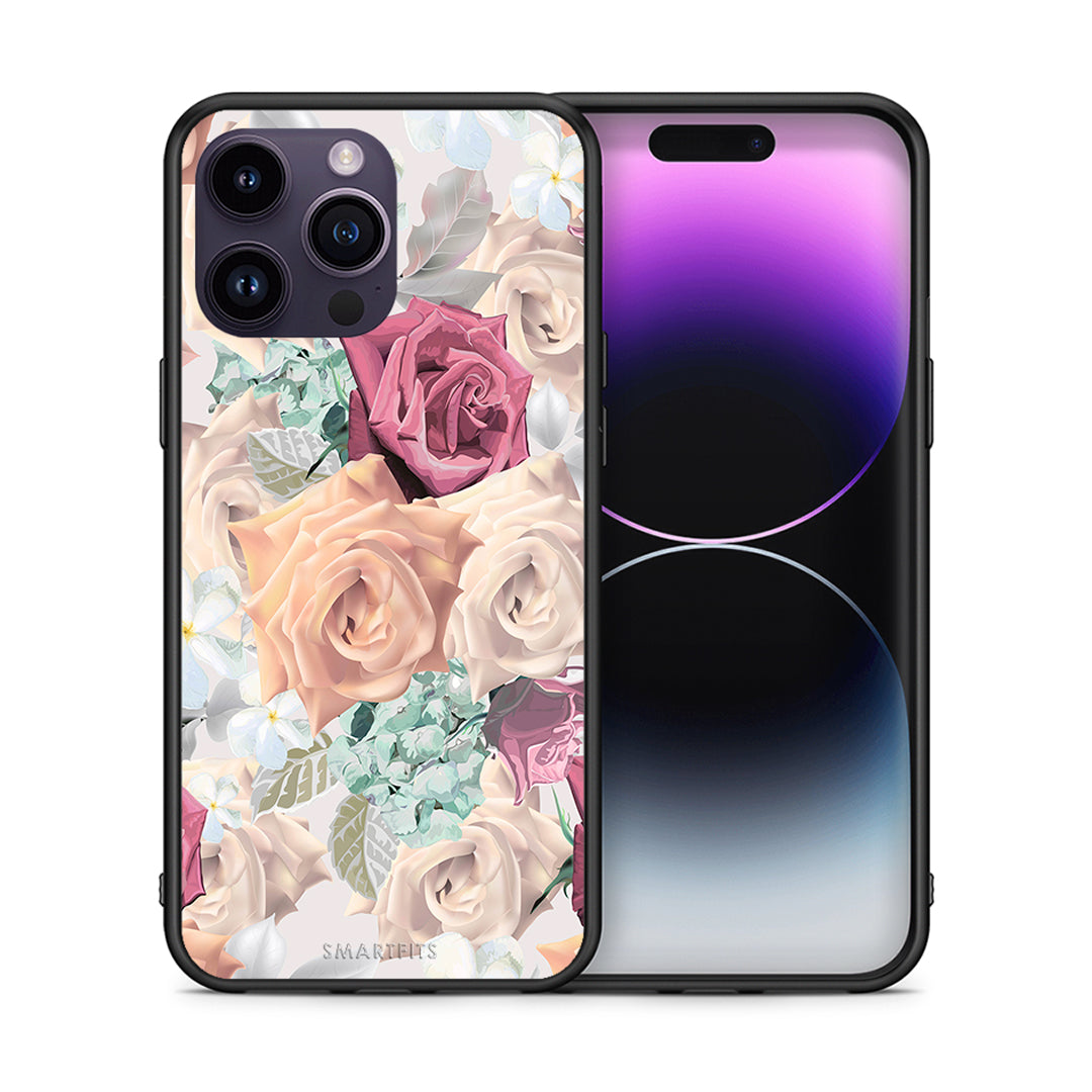 Θήκη iPhone 14 Pro Bouquet Floral από τη Smartfits με σχέδιο στο πίσω μέρος και μαύρο περίβλημα | iPhone 14 Pro Bouquet Floral case with colorful back and black bezels