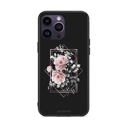 4 - iPhone 15 Pro Frame Flower case, cover, bumper