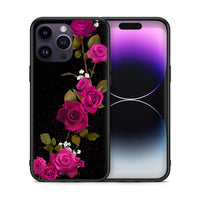 Thumbnail for Θήκη iPhone 14 Pro Red Roses Flower από τη Smartfits με σχέδιο στο πίσω μέρος και μαύρο περίβλημα | iPhone 14 Pro Red Roses Flower case with colorful back and black bezels