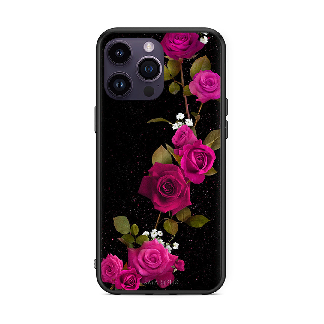 4 - iPhone 14 Pro Red Roses Flower case, cover, bumper