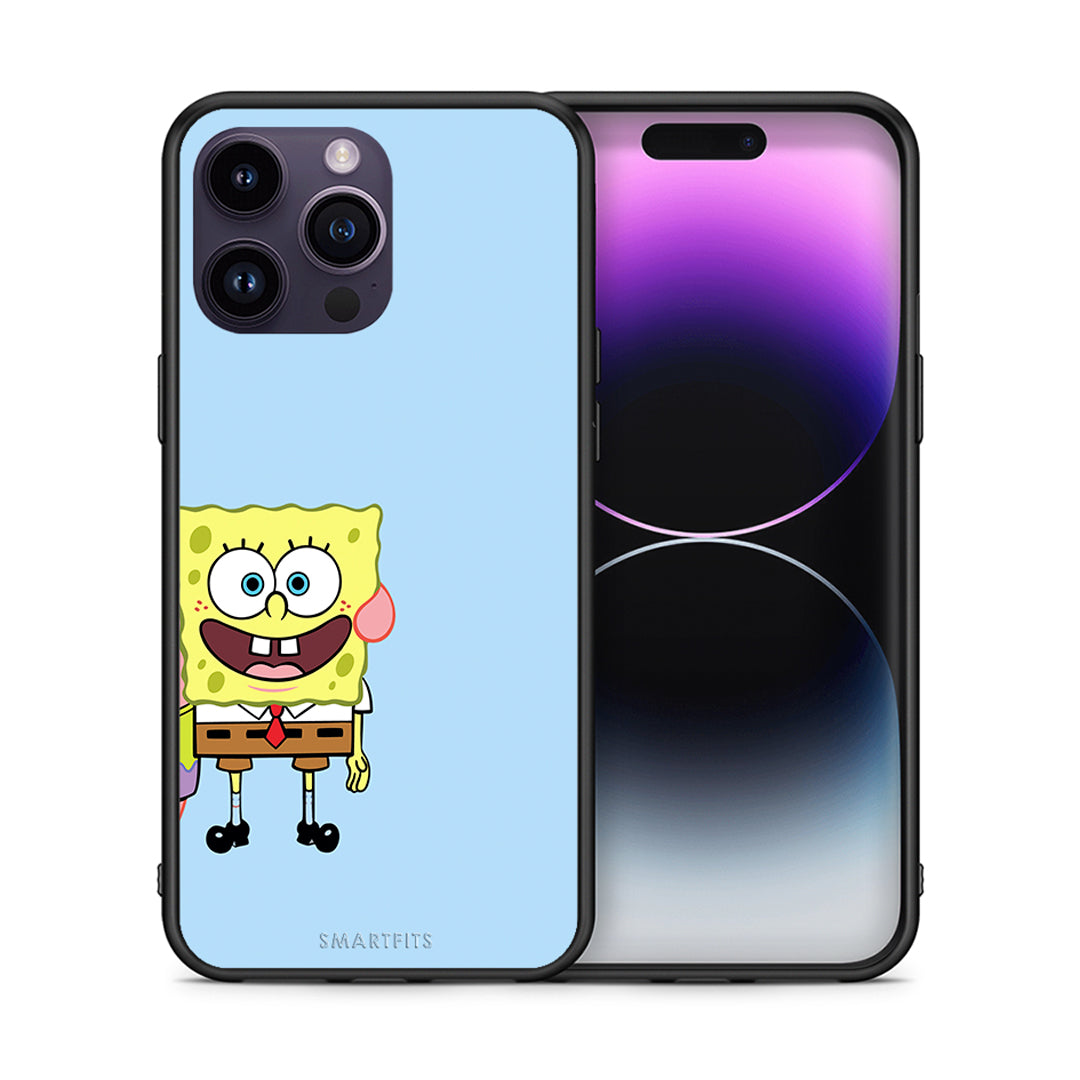 Θήκη iPhone 15 Pro Friends Bob από τη Smartfits με σχέδιο στο πίσω μέρος και μαύρο περίβλημα | iPhone 15 Pro Friends Bob case with colorful back and black bezels