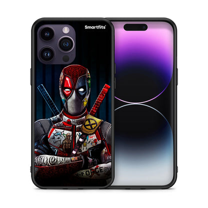 Θήκη iPhone 14 Pro Funny Guy από τη Smartfits με σχέδιο στο πίσω μέρος και μαύρο περίβλημα | iPhone 14 Pro Funny Guy case with colorful back and black bezels