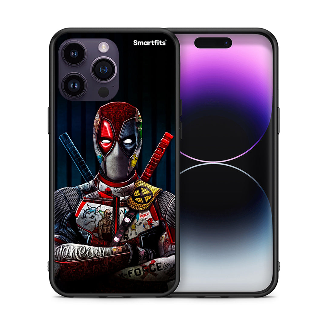 Θήκη iPhone 15 Pro Funny Guy από τη Smartfits με σχέδιο στο πίσω μέρος και μαύρο περίβλημα | iPhone 15 Pro Funny Guy case with colorful back and black bezels