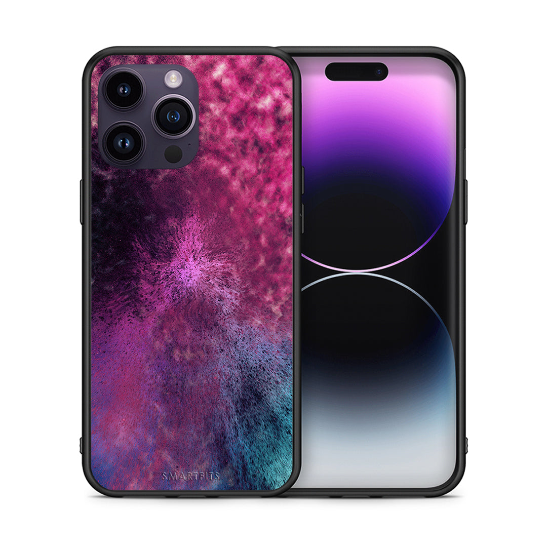 Θήκη iPhone 14 Pro Aurora Galaxy από τη Smartfits με σχέδιο στο πίσω μέρος και μαύρο περίβλημα | iPhone 14 Pro Aurora Galaxy case with colorful back and black bezels
