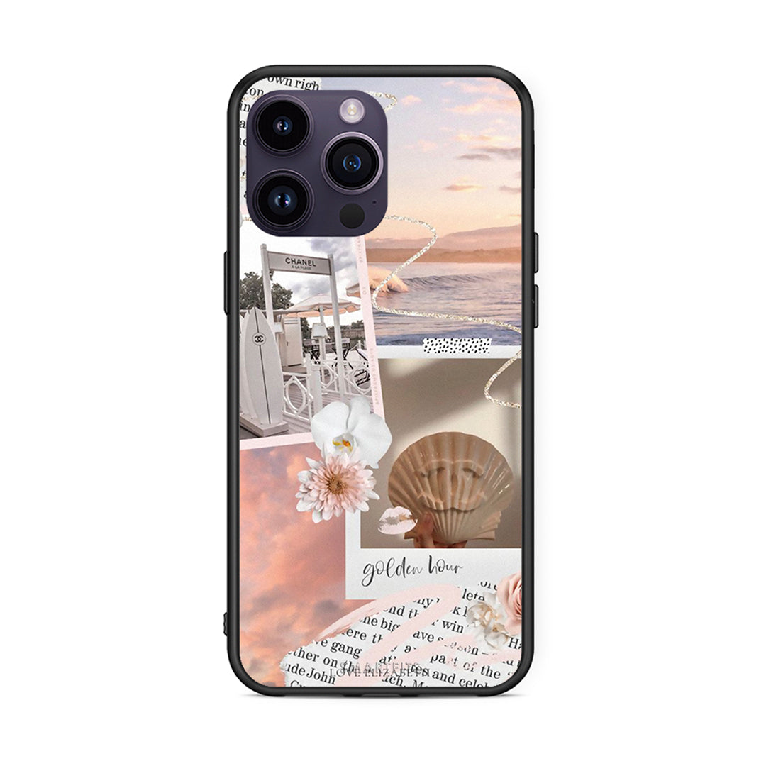 iPhone 15 Pro Golden Hour Θήκη Αγίου Βαλεντίνου από τη Smartfits με σχέδιο στο πίσω μέρος και μαύρο περίβλημα | Smartphone case with colorful back and black bezels by Smartfits