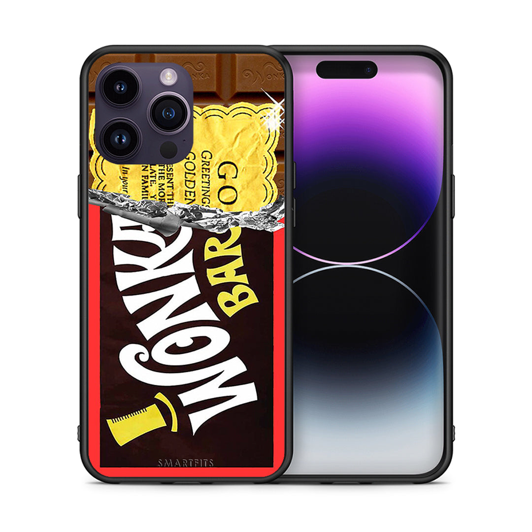 Θήκη iPhone 14 Pro Golden Ticket από τη Smartfits με σχέδιο στο πίσω μέρος και μαύρο περίβλημα | iPhone 14 Pro Golden Ticket case with colorful back and black bezels