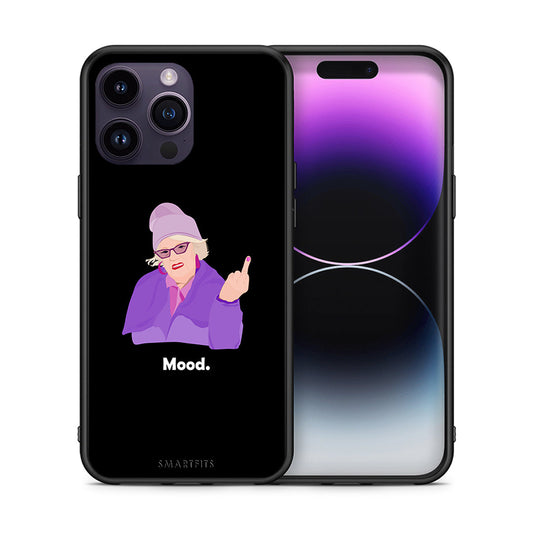 Θήκη iPhone 15 Pro Grandma Mood Black από τη Smartfits με σχέδιο στο πίσω μέρος και μαύρο περίβλημα | iPhone 15 Pro Grandma Mood Black case with colorful back and black bezels