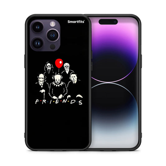 Θήκη iPhone 14 Pro Halloween Friends από τη Smartfits με σχέδιο στο πίσω μέρος και μαύρο περίβλημα | iPhone 14 Pro Halloween Friends case with colorful back and black bezels