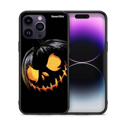 Θήκη iPhone 15 Pro Halloween Scary Pumpkin από τη Smartfits με σχέδιο στο πίσω μέρος και μαύρο περίβλημα | iPhone 15 Pro Halloween Scary Pumpkin case with colorful back and black bezels