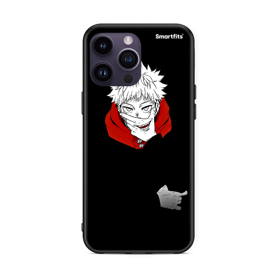 iPhone 14 Pro Itadori Anime θήκη από τη Smartfits με σχέδιο στο πίσω μέρος και μαύρο περίβλημα | Smartphone case with colorful back and black bezels by Smartfits
