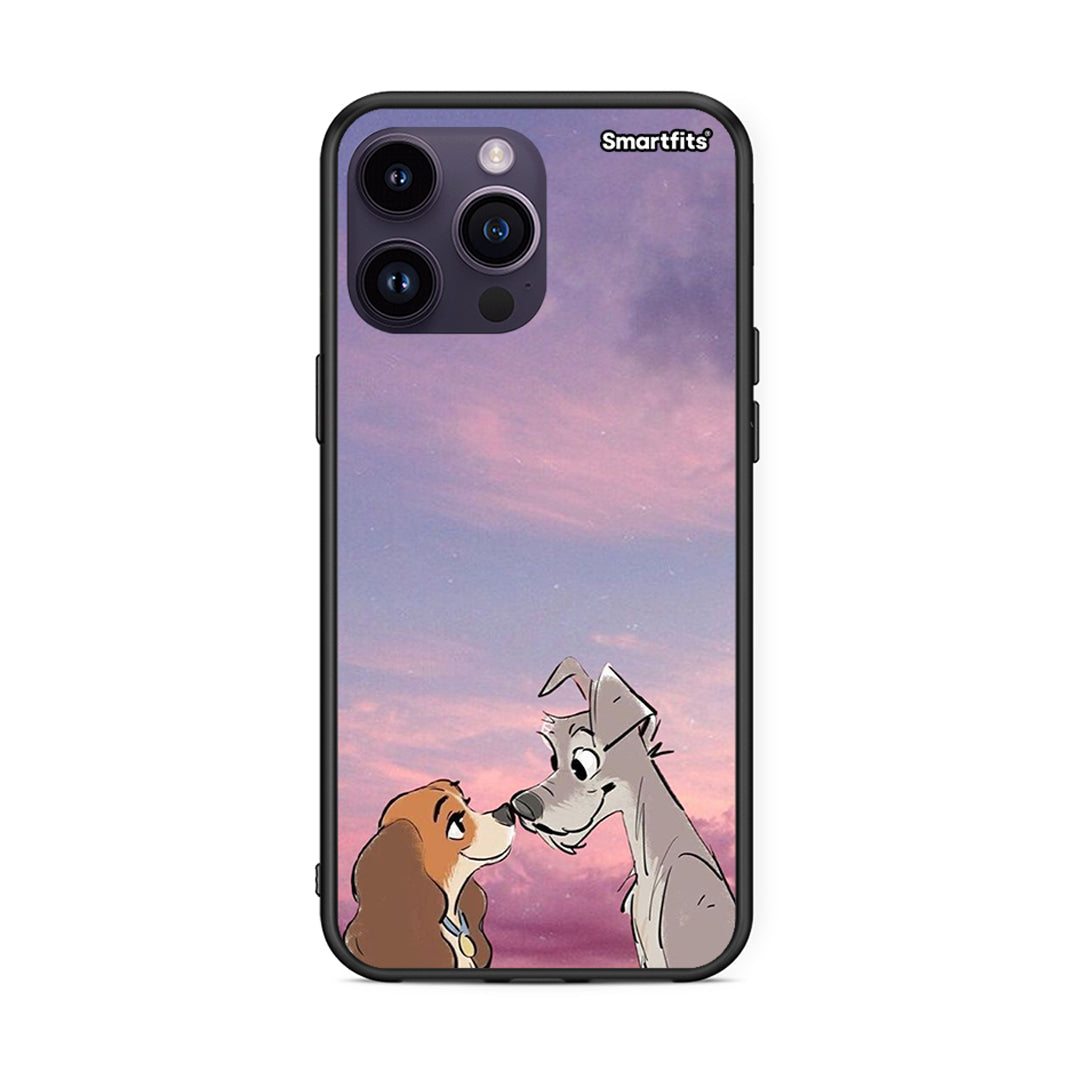 iPhone 14 Pro Lady And Tramp θήκη από τη Smartfits με σχέδιο στο πίσω μέρος και μαύρο περίβλημα | Smartphone case with colorful back and black bezels by Smartfits