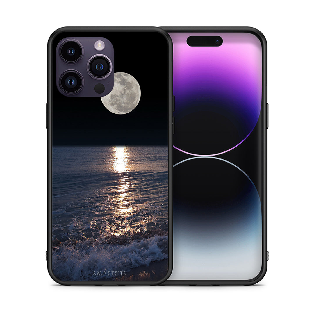 Θήκη iPhone 14 Pro Moon Landscape από τη Smartfits με σχέδιο στο πίσω μέρος και μαύρο περίβλημα | iPhone 14 Pro Moon Landscape case with colorful back and black bezels