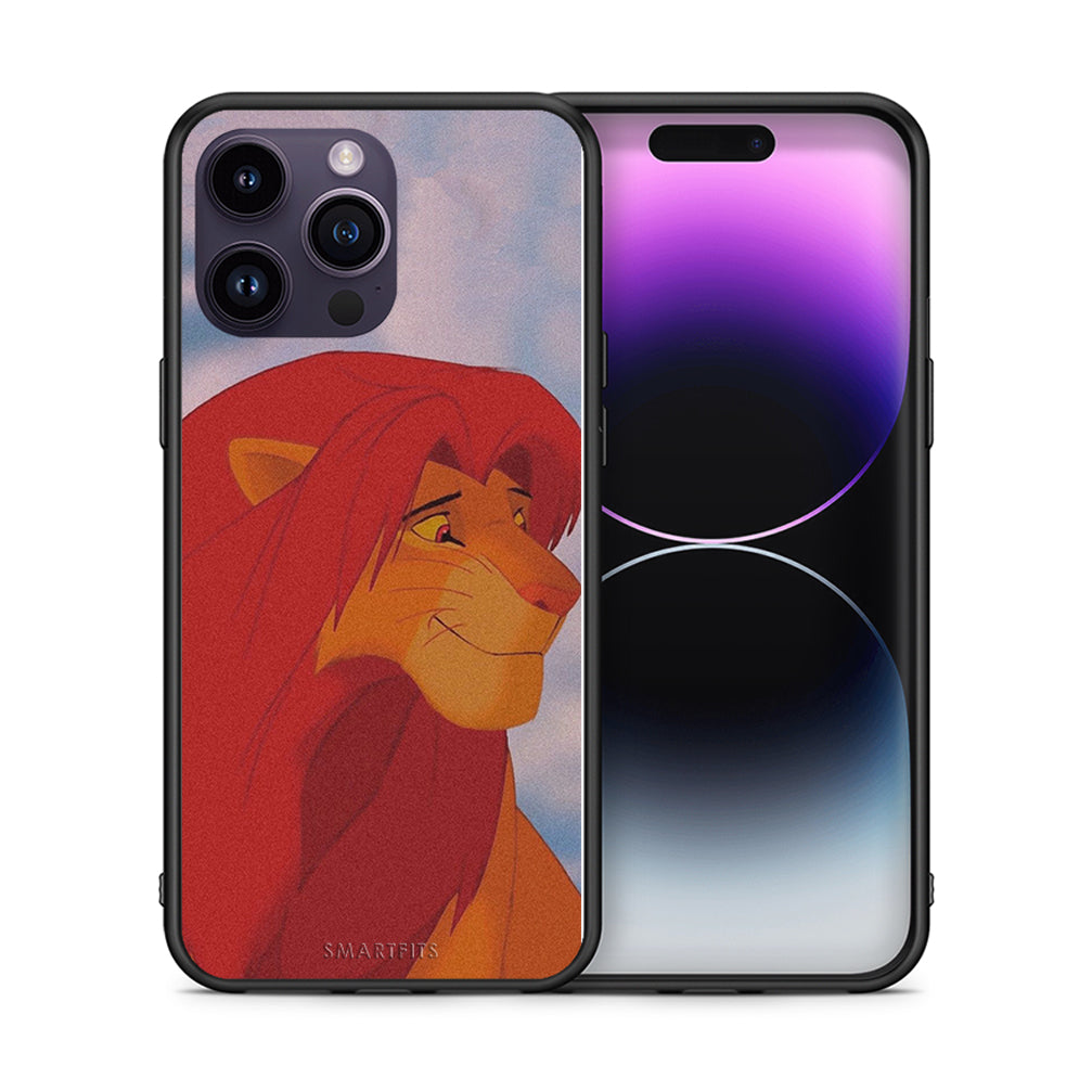 Θήκη Αγίου Βαλεντίνου iPhone 14 Pro Lion Love 1 από τη Smartfits με σχέδιο στο πίσω μέρος και μαύρο περίβλημα | iPhone 14 Pro Lion Love 1 case with colorful back and black bezels