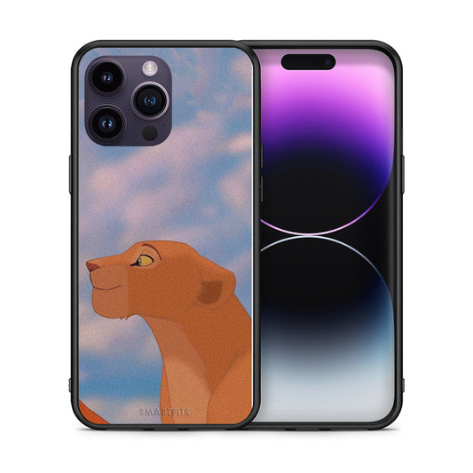 Θήκη Αγίου Βαλεντίνου iPhone 15 Pro Lion Love 2 από τη Smartfits με σχέδιο στο πίσω μέρος και μαύρο περίβλημα | iPhone 15 Pro Lion Love 2 case with colorful back and black bezels