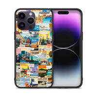 Thumbnail for Θήκη iPhone 15 Pro Live To Travel από τη Smartfits με σχέδιο στο πίσω μέρος και μαύρο περίβλημα | iPhone 15 Pro Live To Travel case with colorful back and black bezels